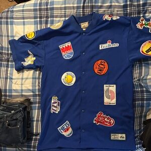 NBA Blue Men's Jersey with Team Logos